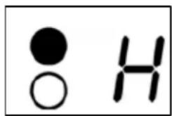Image showing two symbols: a black circle with a white circle and a black letter 'H' with a white letter.
