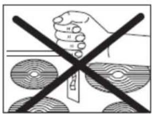 Warning symbol with hand holding a cross over circular patterns, indicating incorrect safety or resistance