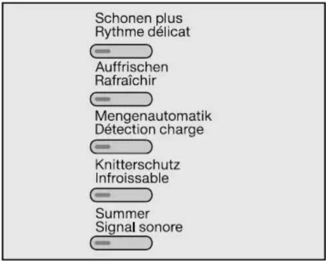 Schonen plus Rythme délicat Auffrischen Rafraîchir Mengenautomatik Détection charge Knitterschutz Infroissable Summer Signal sonore