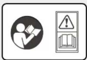 Warning sign with icon of person reading and warning symbols for incorrect reading or failure