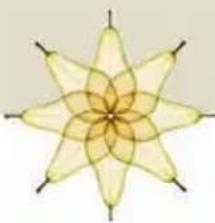 Symmetrical geometric flower-like pattern with eight petals (no text or symbols)