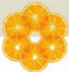 Close-up of a flower-shaped arrangement of sliced oranges (no text or symbols)