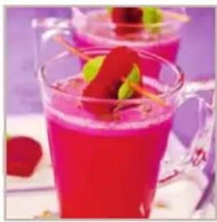 Close-up of a pink cocktail in a glass with garnishes and a cherry on top (no text or symbols visible)