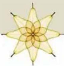 Symmetrical geometric flower-like pattern with eight petals and central blossoms (no text or symbols)