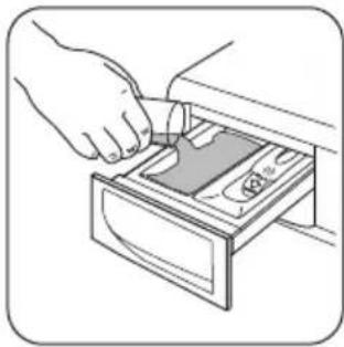 ZANUSSI ZWGB 7140 AS - De klep staat omlaag en u wilt poeder toevoegen: - 2