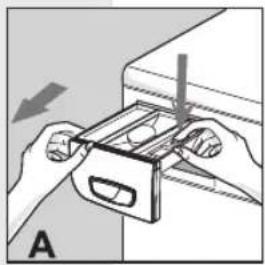 Ansonic VF 950 A - Removing the detergent drawer (fig. A or B, according to the model). - 1