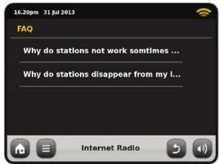 16.20pm 31 Jul 2013 FAQ Why do stations not work sometimes ... Why do stations disappear from my I... Internet Radio