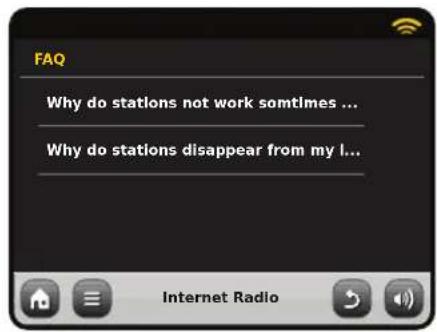 FAQ Why do stations not work sometimes ... Why do stations disappear from my I... Internet Radio