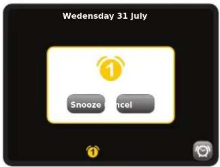 Wednesday 31 July Snooze Cancel