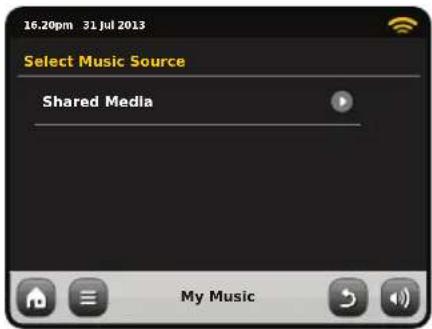 16.20pm 31 Jul 2013 Select Music Source Shared Media My Music