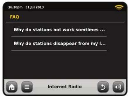 16.20pm 31 Jul 2013 FAQ Why do stations not work sometimes ... Why do stations disappear from my I... Internet Radio