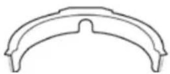 Simple line drawing of a curved mechanical component or bracket (no text or symbols)