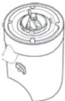 Line drawing of a cylindrical device with a central lid and handle (no text or symbols)