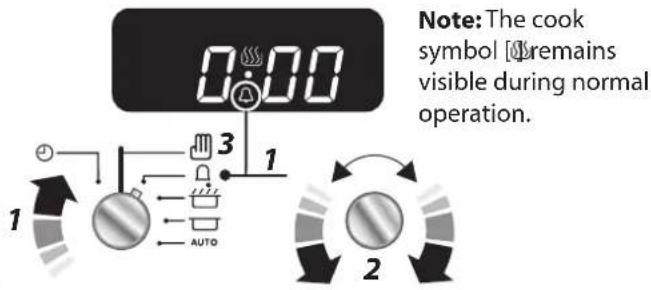 Note: The cook symbol [4] remains visible during normal operation. 1 2 3 AUTO