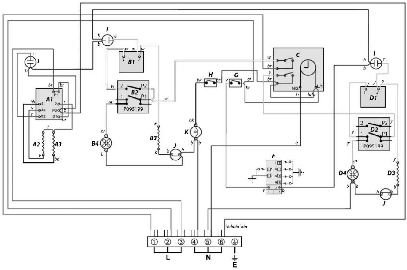 RANGEMASTER Classic 90 Dual Fuel - Circuit Diagram - 1