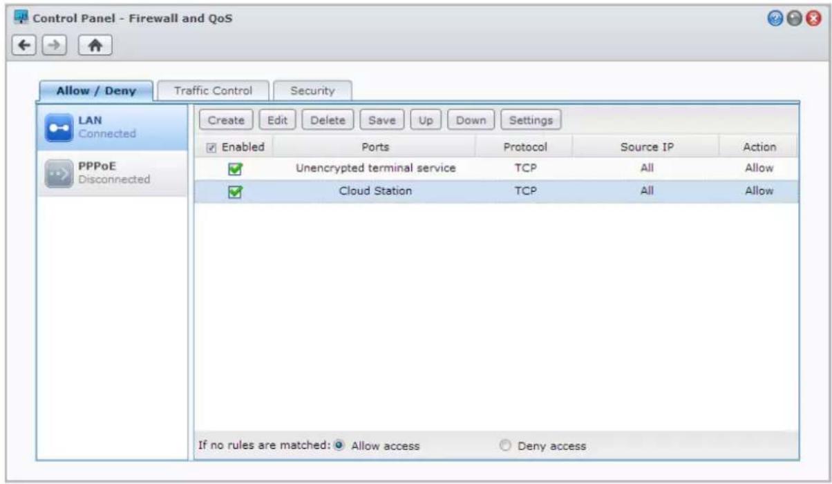 SYNOLOGY EDS14 - Blocage des connexions non autorisées avec le pare-feu - 1