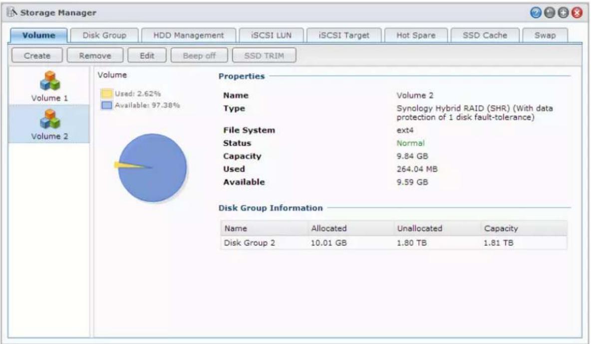 SYNOLOGY EDS14 - Volumes et groupes de disque - 1