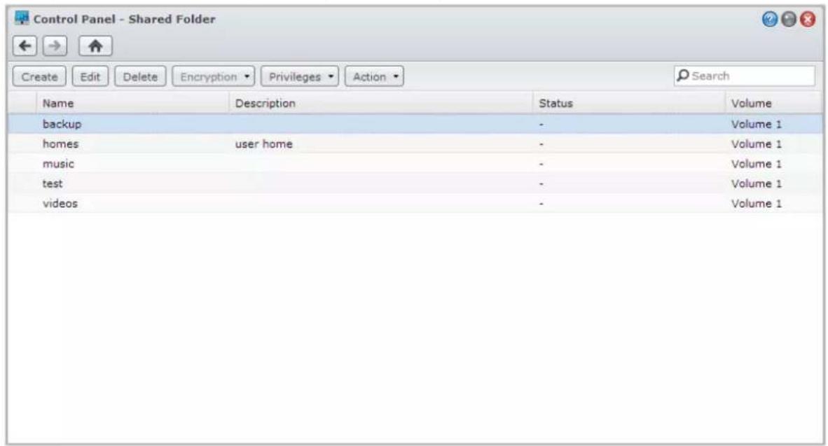 SYNOLOGY EDS14 - Configuration des dossiers partagés - 1