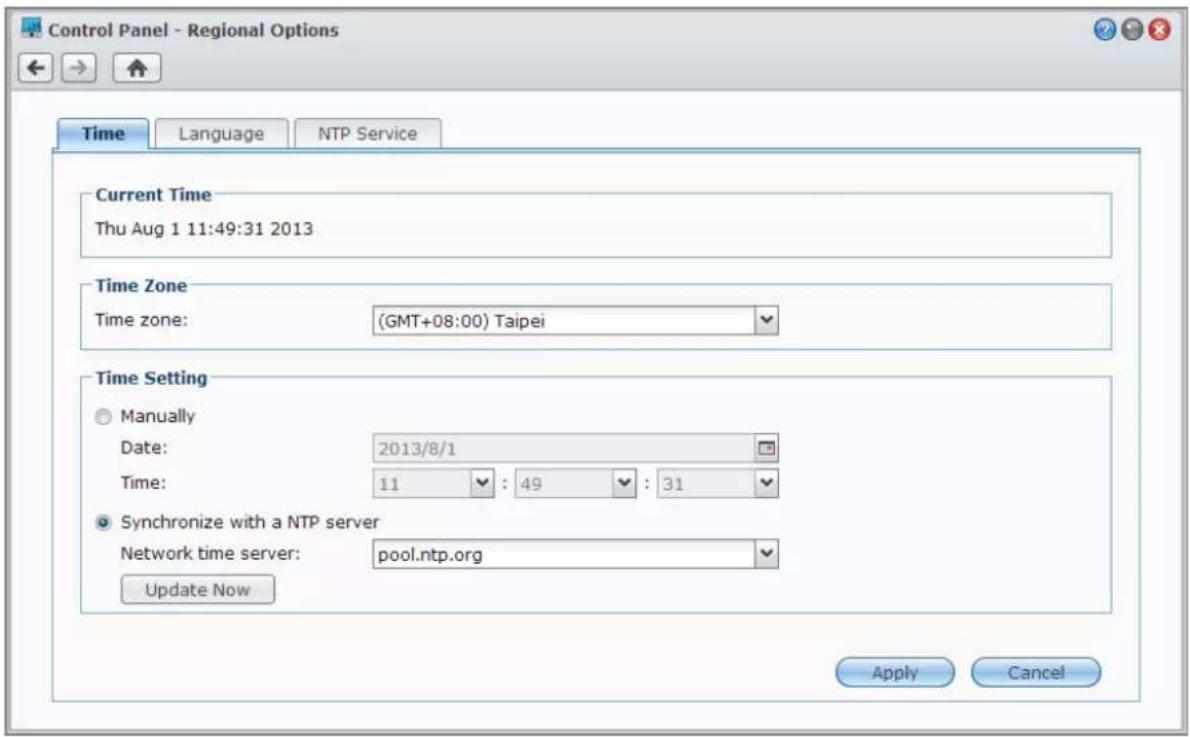 SYNOLOGY EDS14 - Modification des options régionales - 1