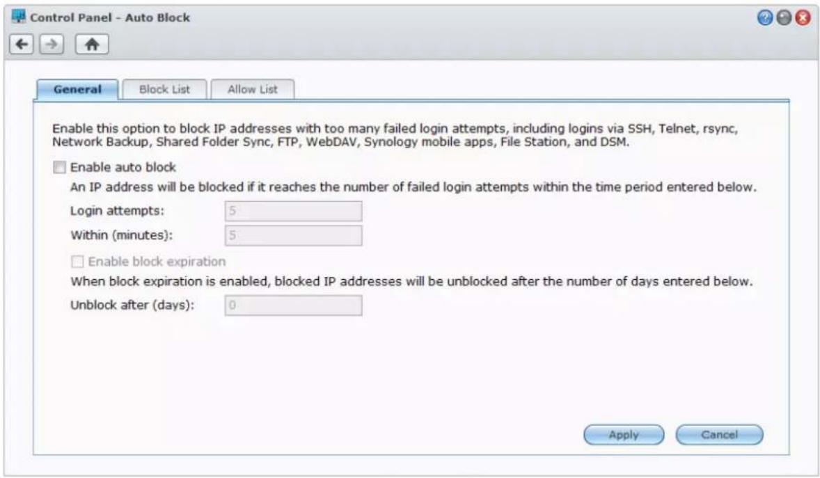 SYNOLOGY EDS14 - Blocage automatique des tentatives de connexions douteuses - 1