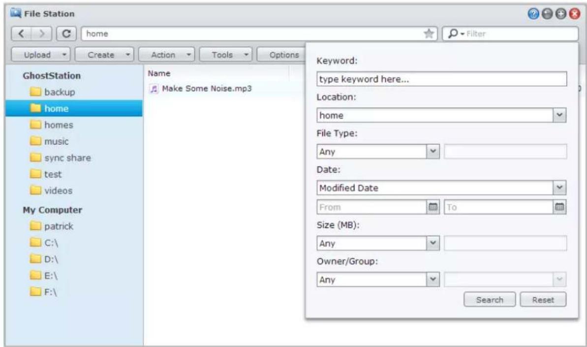SYNOLOGY EDS14 - Recherche des fichiers ou dossiers - 1