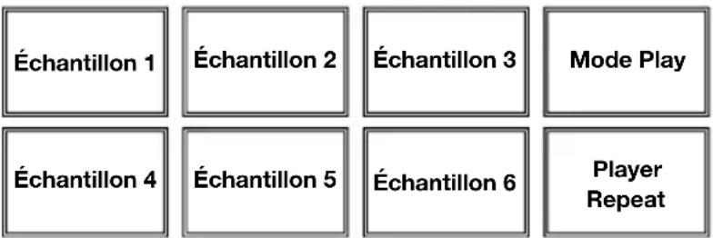 Échantillon 1 Échantillon 2 Échantillon 3 Mode Play Échantillon 4 Échantillon 5 Échantillon 6 Player Repeat