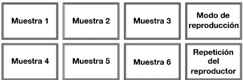 Muestra 1 Muestra 2 Muestra 3 Modo de reproducción Muestra 4 Muestra 5 Muestra 6 Repetición del reproductor