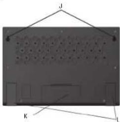 Diagram of a rectangular device with internal components and labeled points J, K, L (no readable text or symbols)