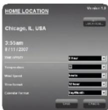 HOME LOCATION Chicago, IL, USA 3:55 am 8/11/2007 TIME OFFSET 0 Hour Temperature Wind Speed Time Format Calendar Format 4x700x (dB) 0.000 4.760.00