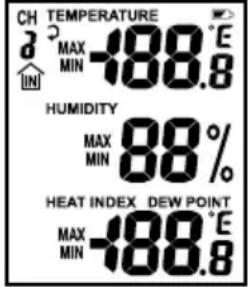 ALECTO WS-4500 - Affi chage de la température et de l'humidité de l'air : - 1