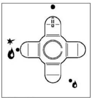 Pure diagram of a cross-shaped mechanical or electrical component with no text, numbers, or symbols