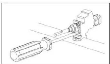 Technical line drawing of a mechanical assembly with no visible text or symbols