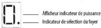 3. —— Afficheur indicateur de puissance —— Indicateur de sélection du foyer