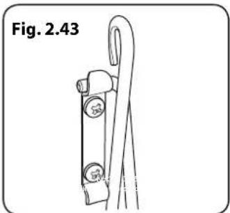 Line drawing of a mechanical clamp or bracket with two circular components, labeled Fig. 2.43 (no text or symbols on the diagram itself)