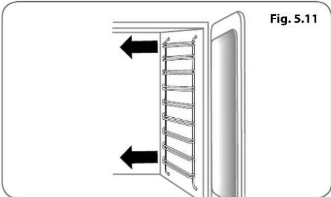 Diagram of a door with a spring-loaded panel and directional arrows indicating flow or movement (no text or symbols)