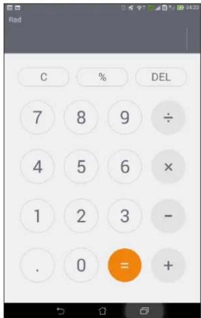 Rad C % DEL 7 8 9 ÷ 4 5 6 × 1 2 3 - . 0 = +