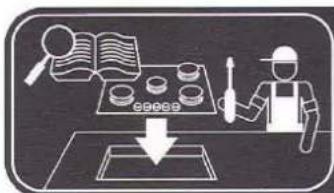Illustration showing a person using a tool to process food preparation with a magnifying glass and checkered items, labeled '60008'