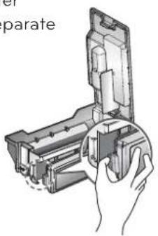Illustration of a hand inserting a component into a device (no text or symbols visible)