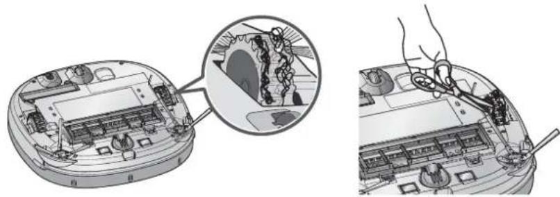 Illustration of a device interior with an open rear panel and a close-up view showing internal components (no text or symbols).