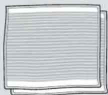 Stack of three blank sheets with horizontal lines, no text or symbols present