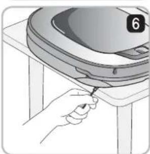 Illustration of a hand using a tool to clean or inspect a large container (no text or symbols visible)