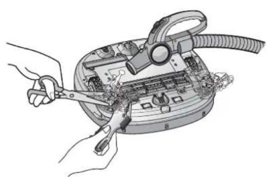 LG VR64607LV - Sur un message vocal : "Retirez les corps étrangers de la brosse sous l'aspirateur robot." - 2