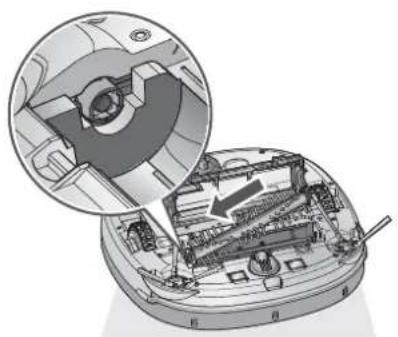 Technical illustration of a mechanical assembly with an inset showing a close-up of a gear mechanism (no text or symbols present)