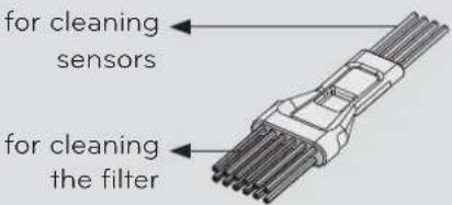 For cleaning sensors, for cleaning the filter