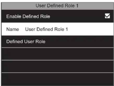 User Defined Role 1 Enable Defined Role Name User Defined Role 1 Defined User Role