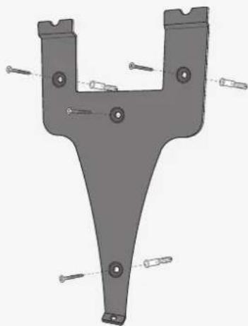 Mechanical bracket component with mounting holes and threaded fasteners (no text or symbols)