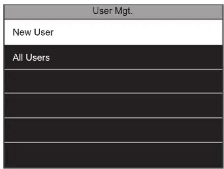 User Mgt. New User All Users