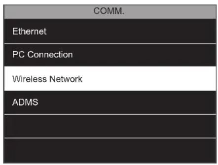 COMM. Ethernet PC Connection Wireless Network ADMS