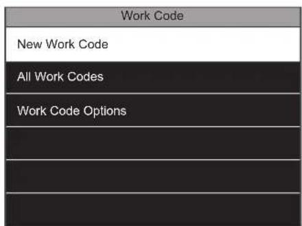 Work Code New Work Code All Work Codes Work Code Options
