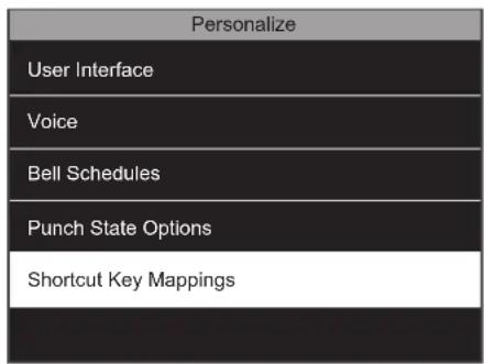 Personalize User Interface Voice Bell Schedules Punch State Options Shortcut Key Mappings